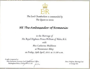 invitatie pentru ambasadorul romaniei